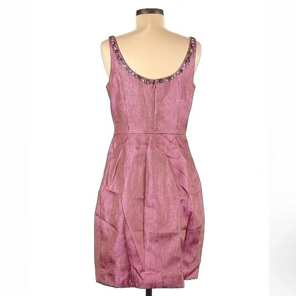 Carmen Marc Valvo | Pink Sequin Embellishment Cocktail Dress Size 8 Medium - Picture 2 of 2